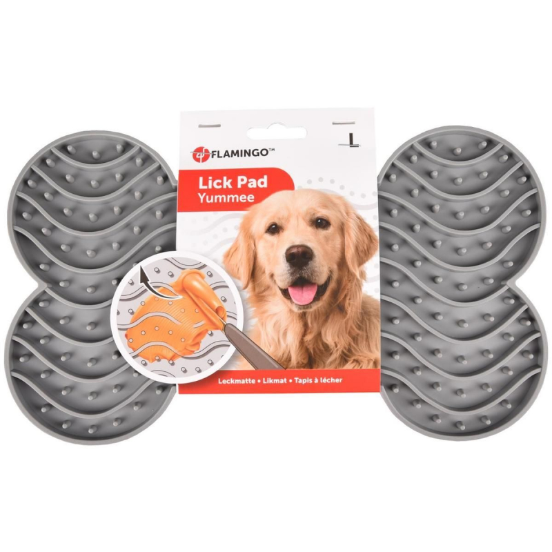 Karlie Lick pad Yummee Bone L 29,8cm siv