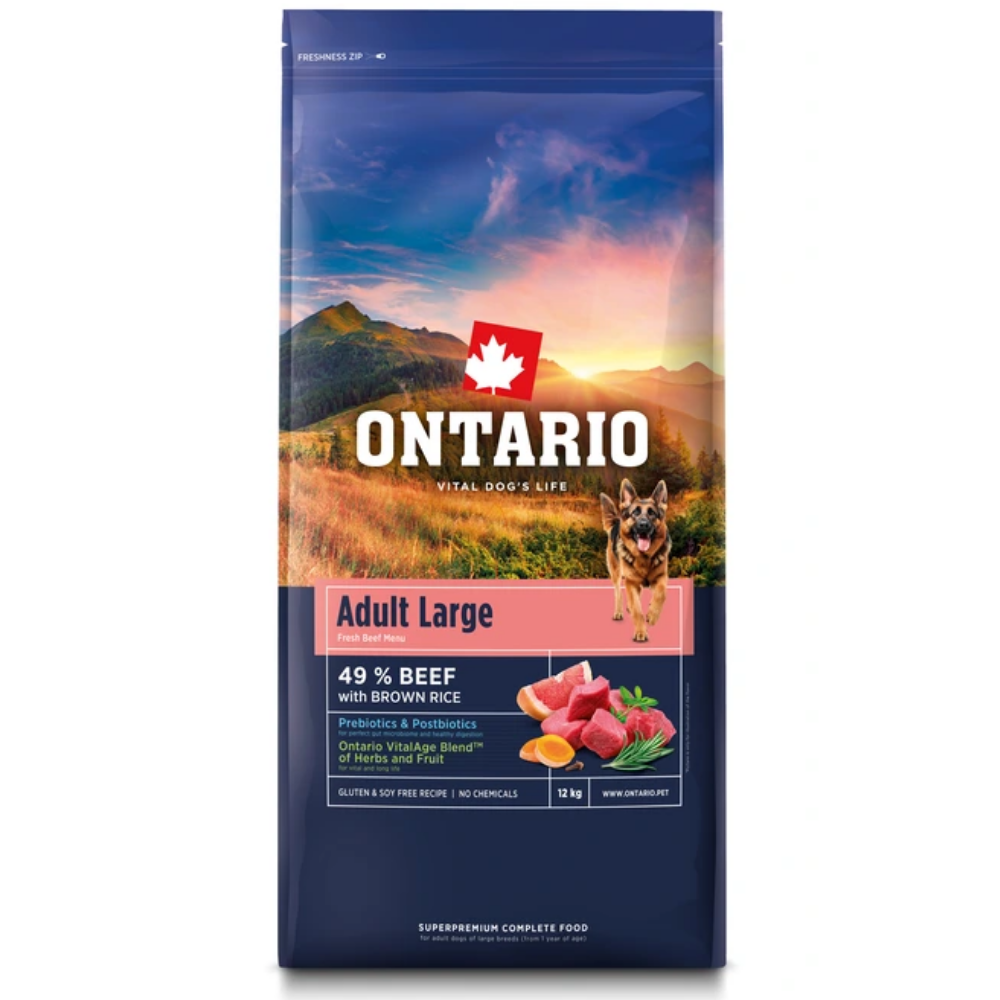 Krmivo Ontario Adult Large Beef & Brown Rice 2,25kg