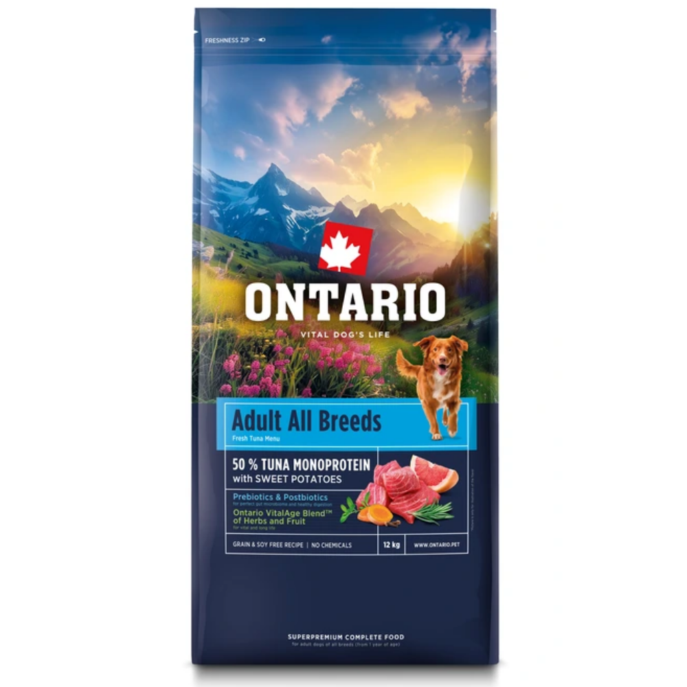 Krmivo Ontario All Breeds Monoprotein Tuna & Sweet potatoes 0,75kg