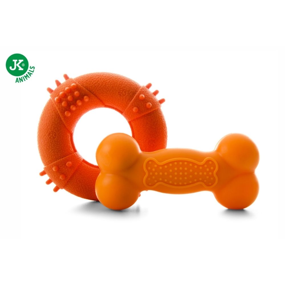 Kruh s bodlinami a pskacia kos z TPR gumy, oranov, vemi odoln hraka