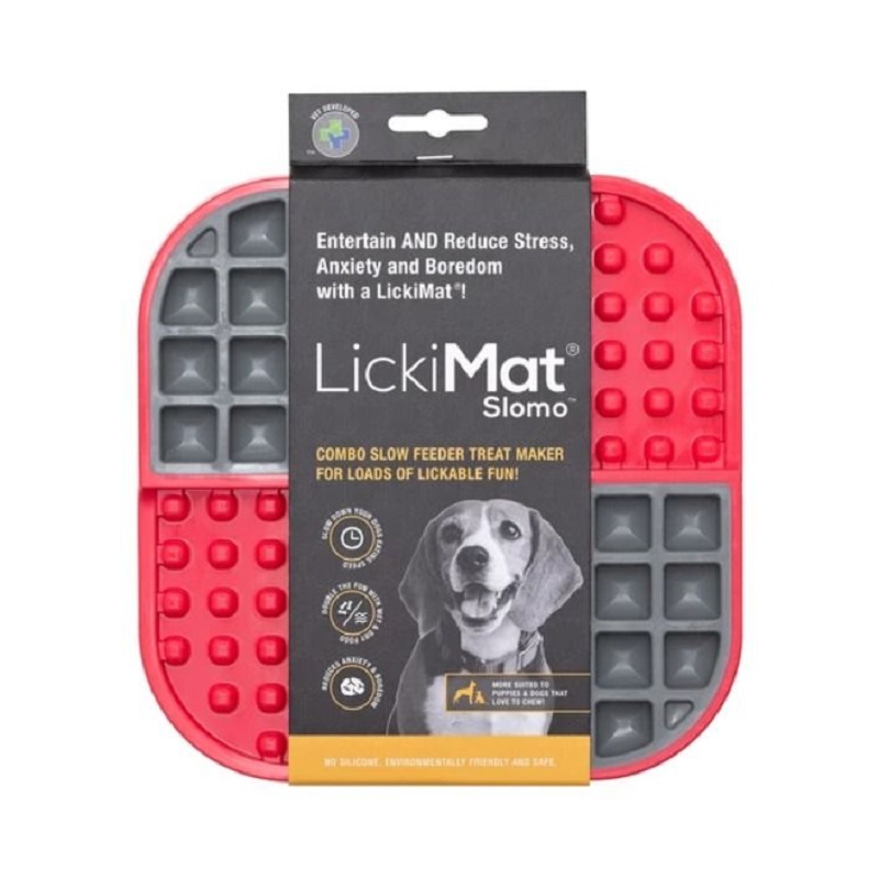 LickiMat Slomo lzacia podloka 20x20 cm erven