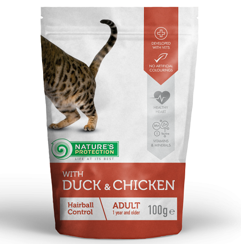 Natures P kapsika cat adult hairball chicken & duck 100 g