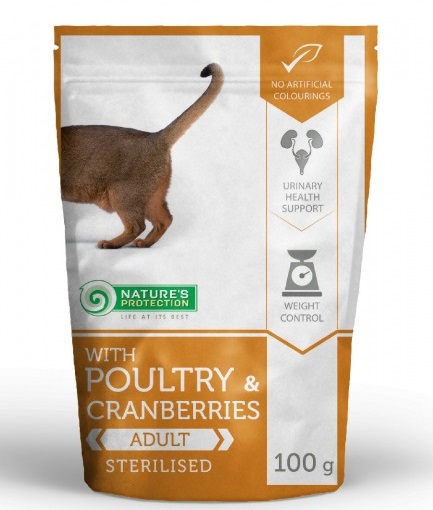 Natures P kapsika cat adult sterilised poultry & cranberries 100 g