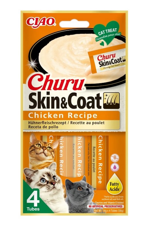 Pamlsok Inaba Churu Pyre cat skin & Coat Kura 4 tuby 56 g