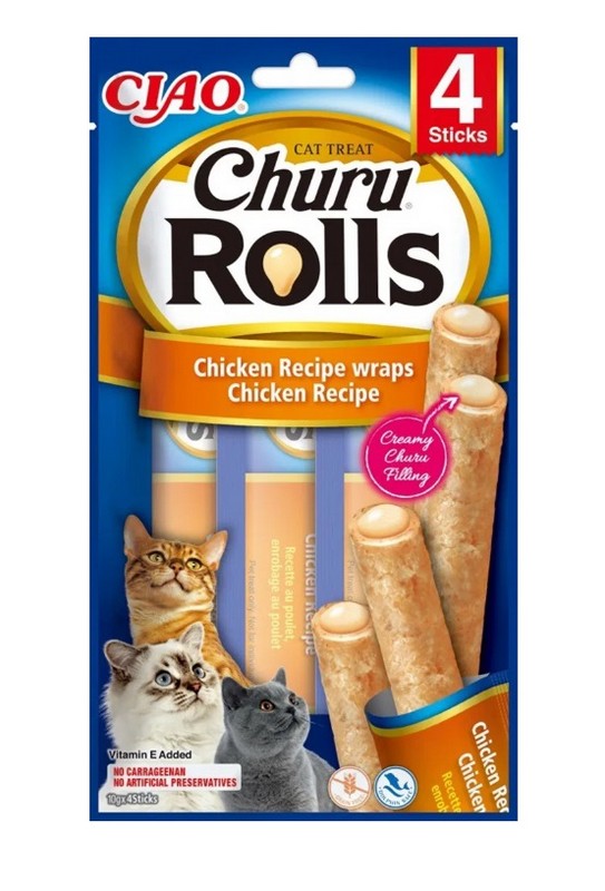 Pamlsok Inaba Churu Rolls cat Kura 4 tuby 40 g