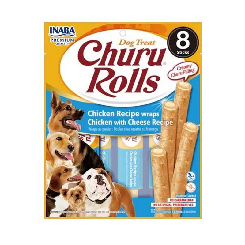 Pamlsok Inaba Churu Rolls dog kura so syrom 8 x 12g