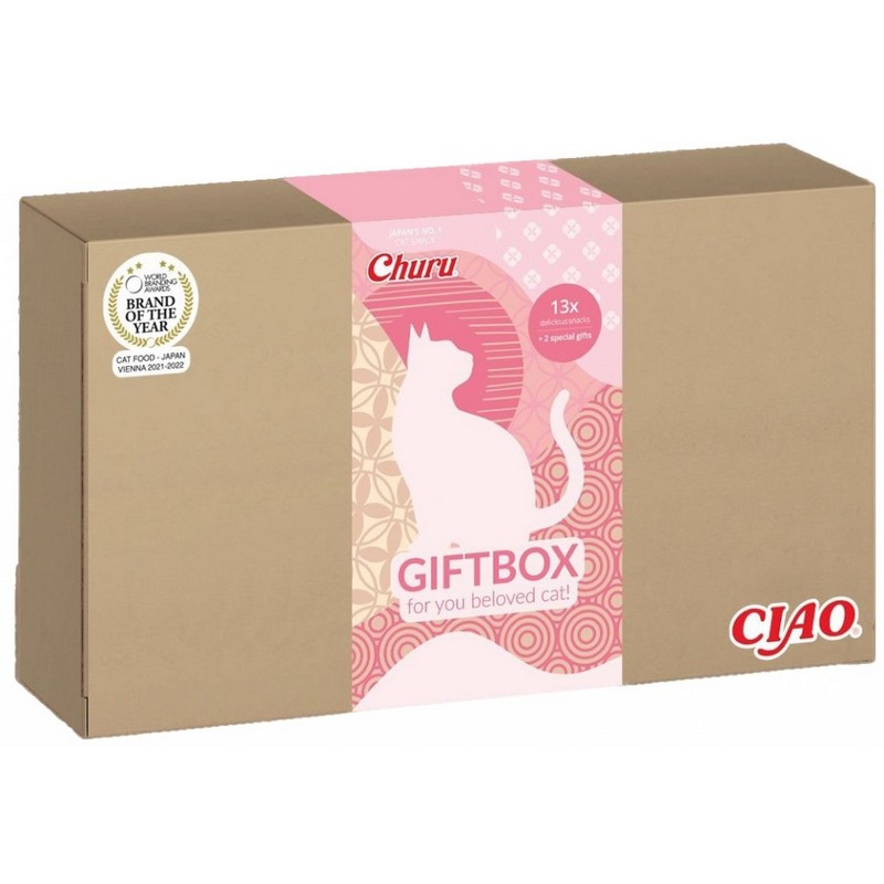 Pamlsok Inaba Churu cat GIFT box 13 + lyžička + hračka 262g