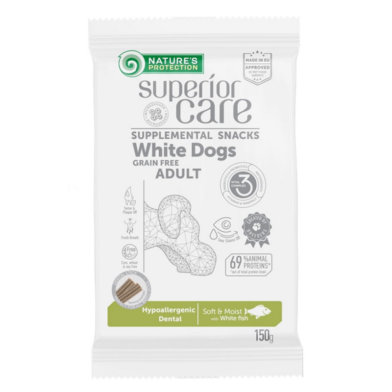 Pamlsok Natures P Superior care white dog  Hypoallergenic dental care 150g