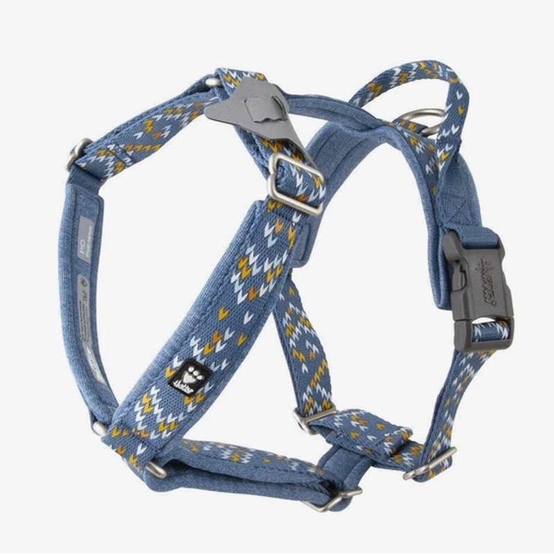 Postroj pre psa Y Hurtta Razzle Dazzle modr 55-65 cm