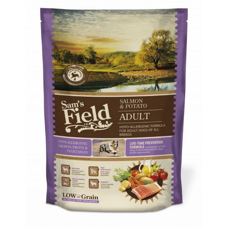 Sam´s Field low grain Adult Salmon & potato 800g