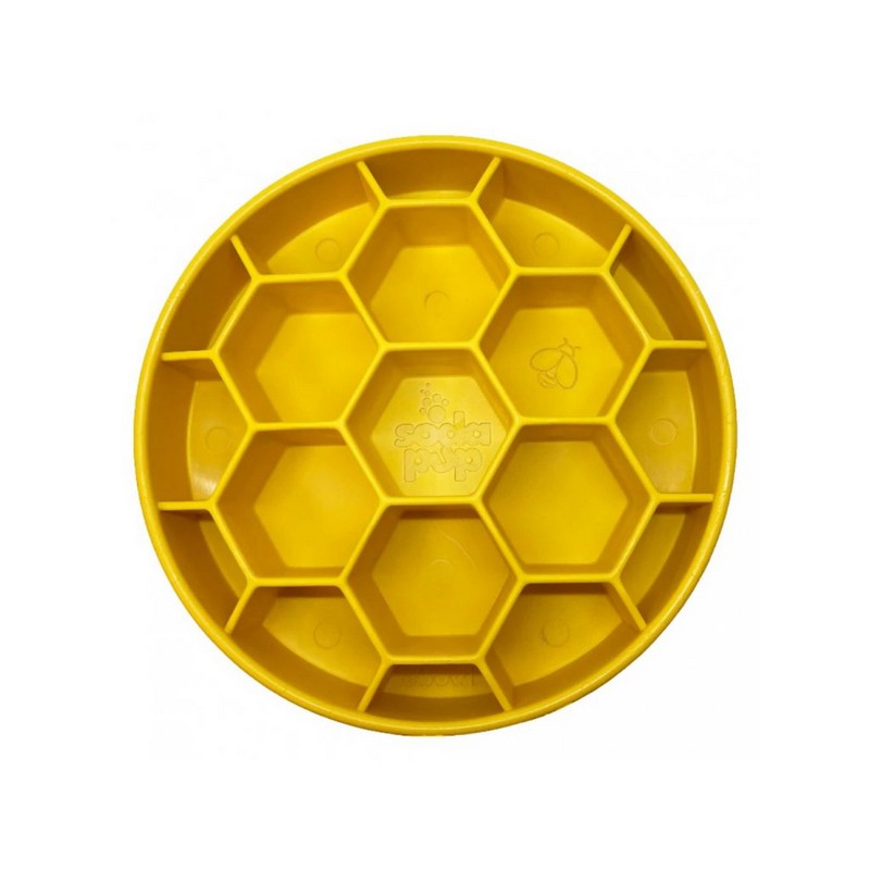 SodaPup senzorická miska Včelí plast žltá