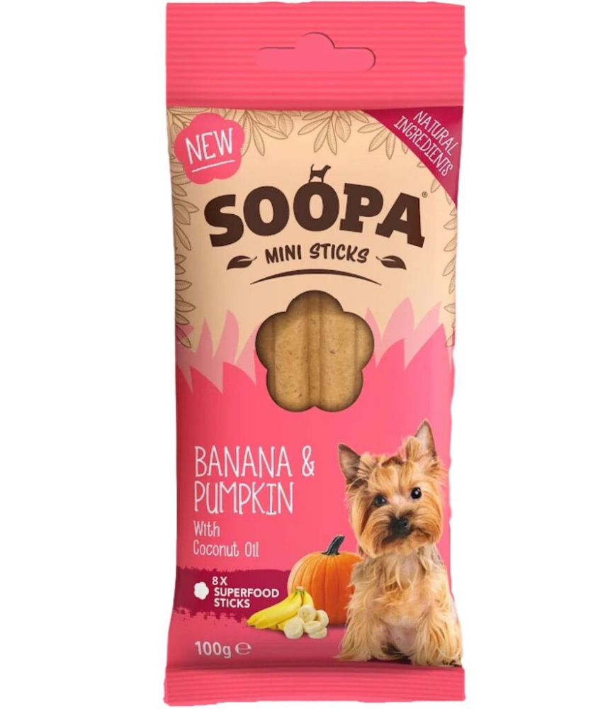Soopa dentlne tyinky MINI s bannom a tekvicou 100g