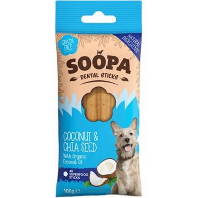 Soopa dentlne tyinky s kokosom a chia semiankami 100g