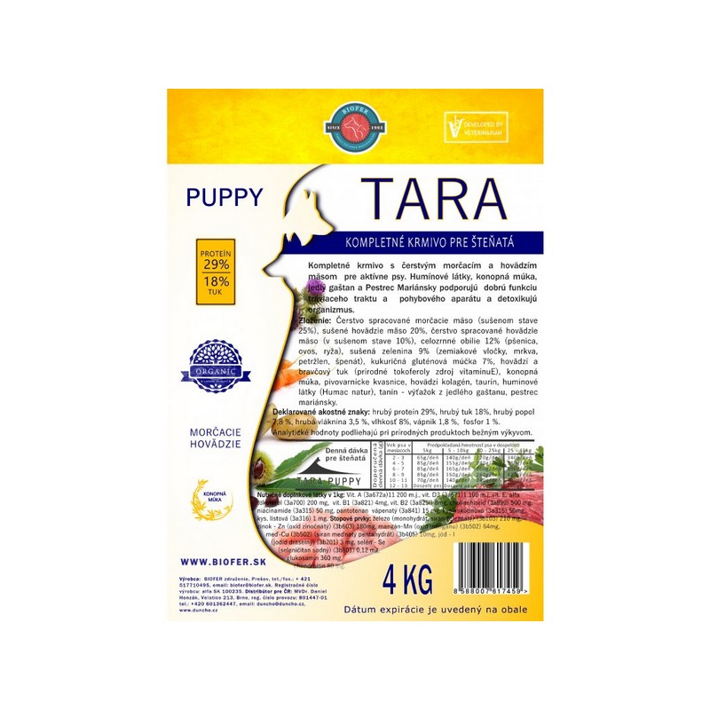 Tara Puppy 4kg granule pre teniatka