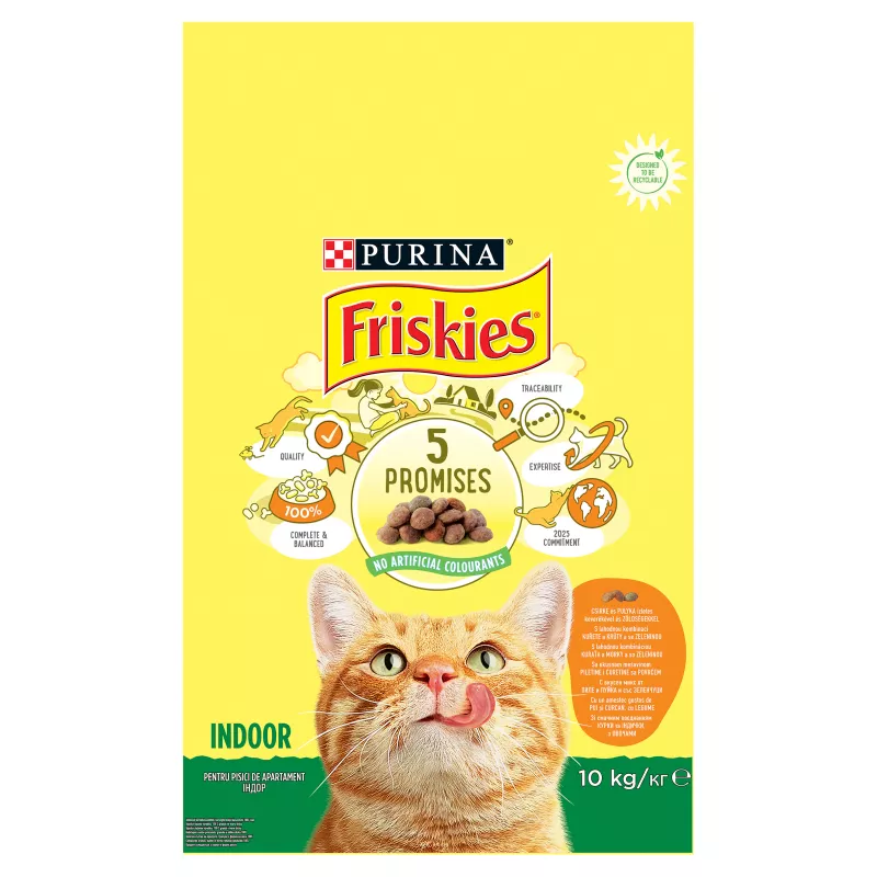 Friskies granule pre dospelé mačky indoor kura a zelenina 1,5 kg