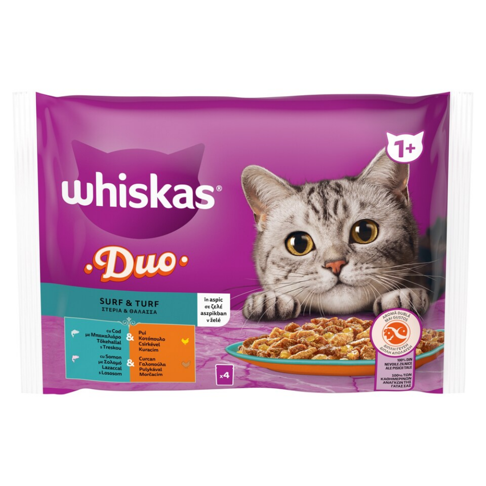 Whiskas Duo v �el� s lososom a mor�ac�m m�som 4x85g