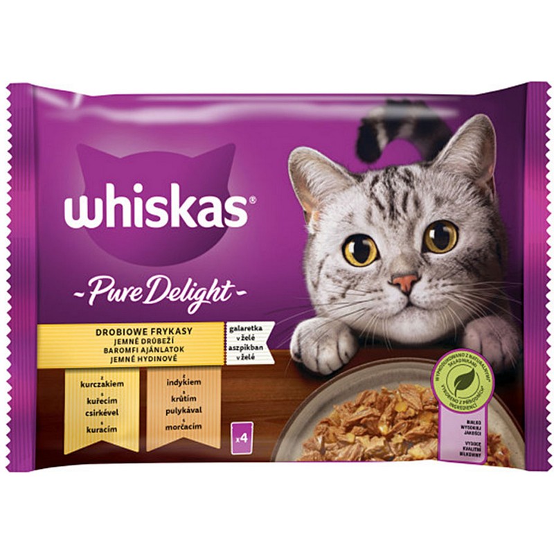 Whiskas Pure delight v el, kura a morka 4 x 85g