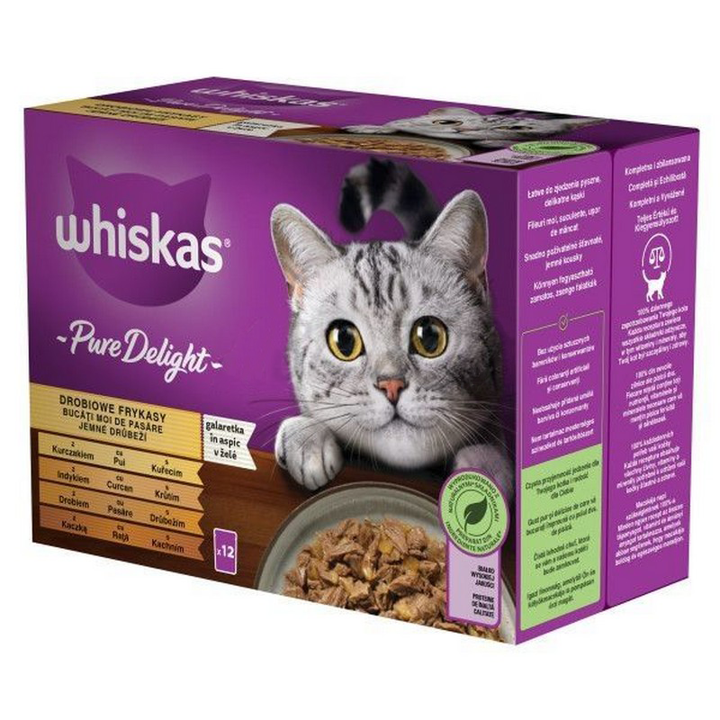 Whiskas Pure delight v el, kura, morka, hydina, kaka 12 x 85g