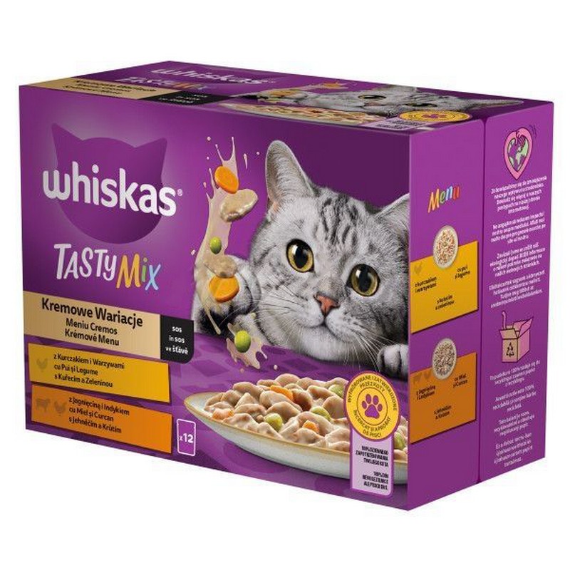 Whiskas Tasty mix krmove menu v ave, kura a zel., jaha a morka 12 x 85g