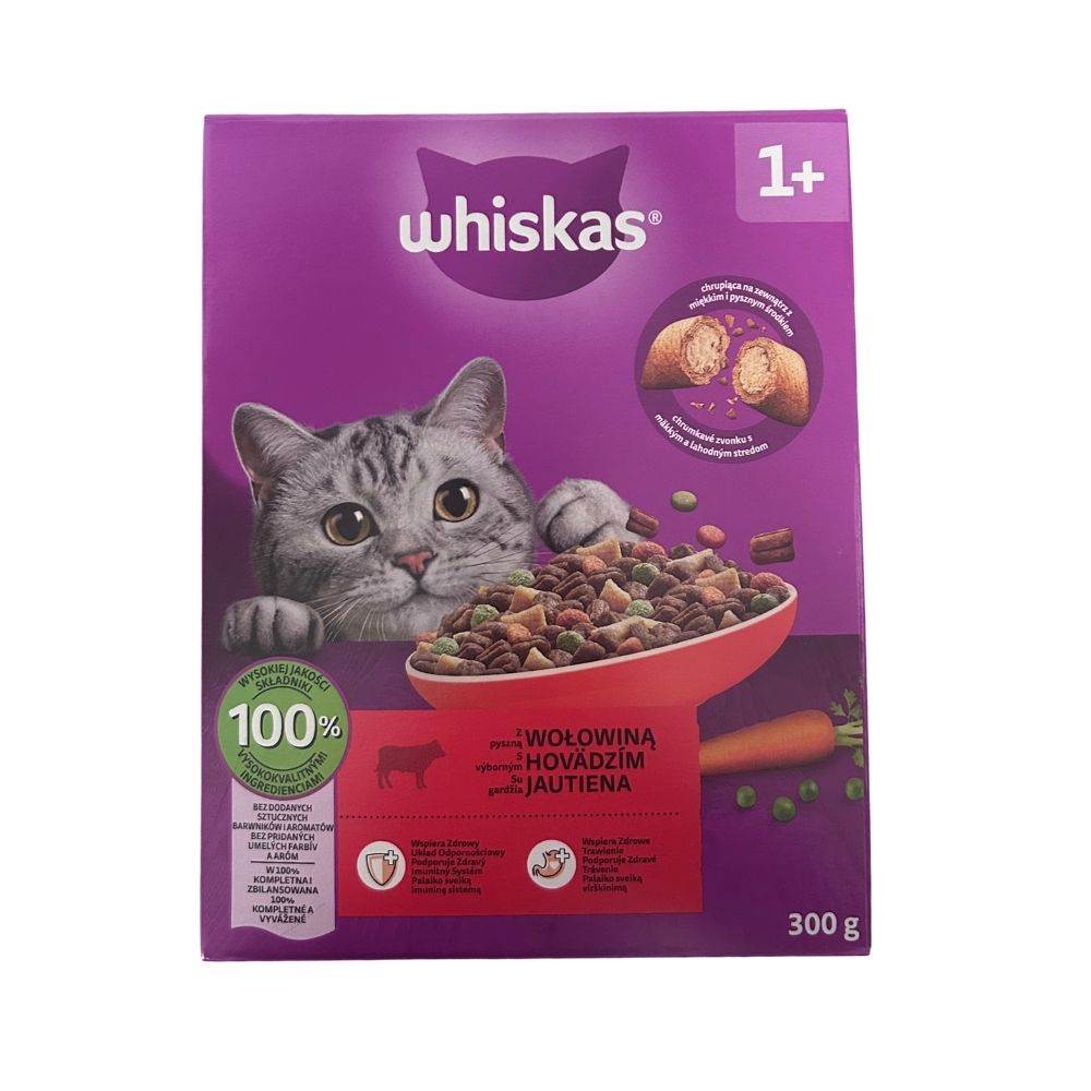 Whiskas cat adult granule pre dospel� ma�ky s hov�dz�m m�som 300 g