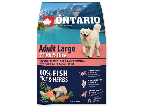 ONTARIO Adult Large 7 Fish and Rice - 2,25kg