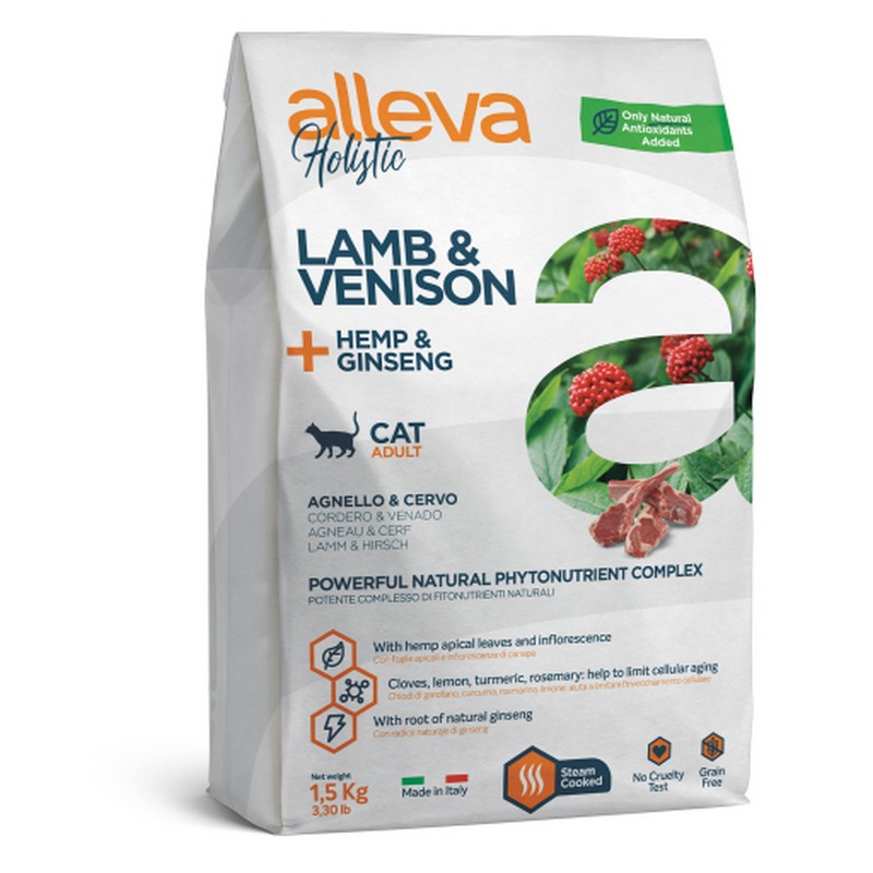 Alleva Holistic cat lamb and venison adult granule pre dospelé maèky 1,5 kg