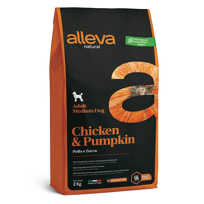 Alleva Natural dog chicken & pumpkin adult medium granule pre psov 2 kg