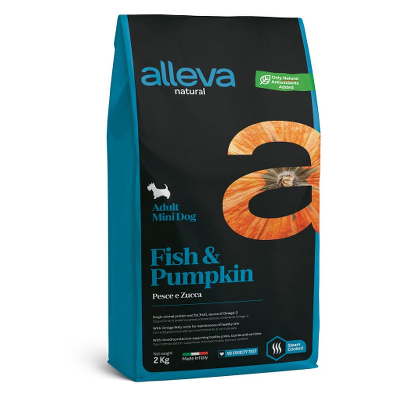 Alleva Natural dog fish & pumpkin adult mini granule pre psov 2 kg