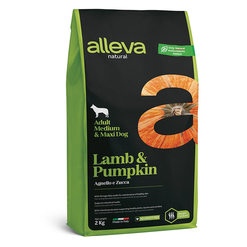 Alleva Natural dog lamb & pumpkin adult granule pre psov medium a maxi 2 kg