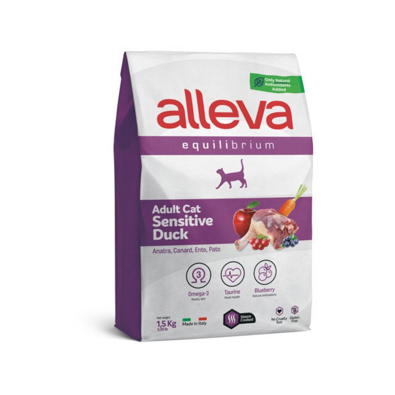 Alleva Equilibrium cat sensitive duck granule pre dospel maky 1,5 kg