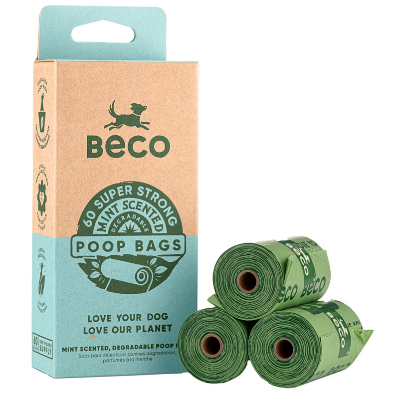 Beco ekologické sáčky na exkrementy s pepermintovou vôňou 60 kusov