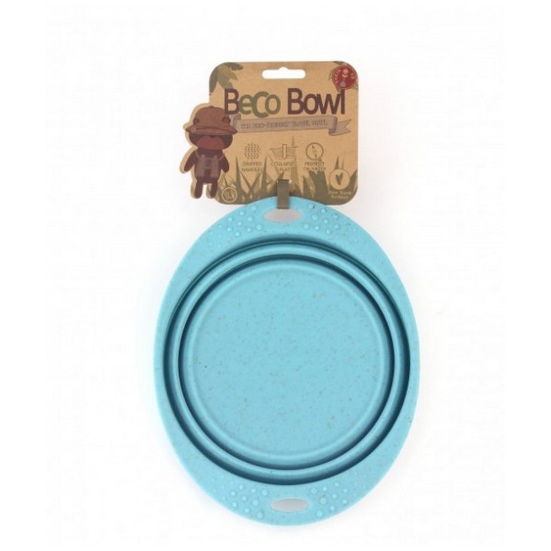 BecoBowl ekologická cestovná miska pre psov a mačky modrá 1,25 l