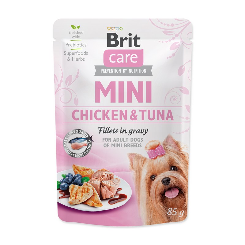 Brit Care adult mini chicken and tuna fillets in gravy kapsička 85 g