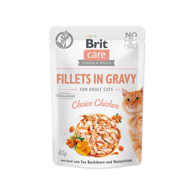 Brit  care cat  fillets in gravy choice chicken 85g