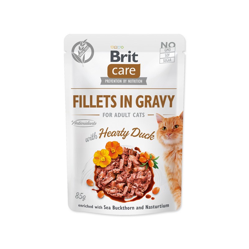 Brit  care cat  fillets in gravy with hearty duck 85g