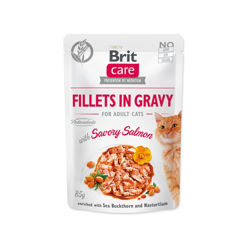 Brit  care cat  fillets in gravy with savory salmon 85 g