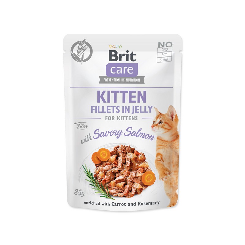 Brit  care cat kitten  fillets in jelly with savory salmon 85 g