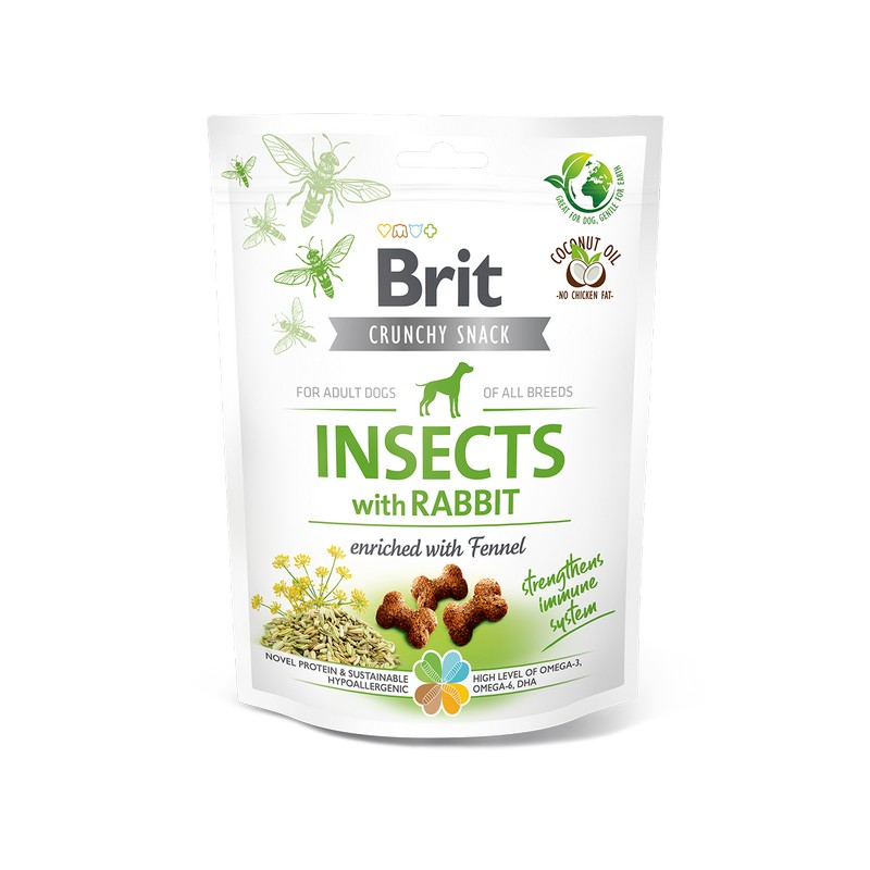 Brit Care Crunchy Snack Insects hmyz s králikom a feniklom 200 g