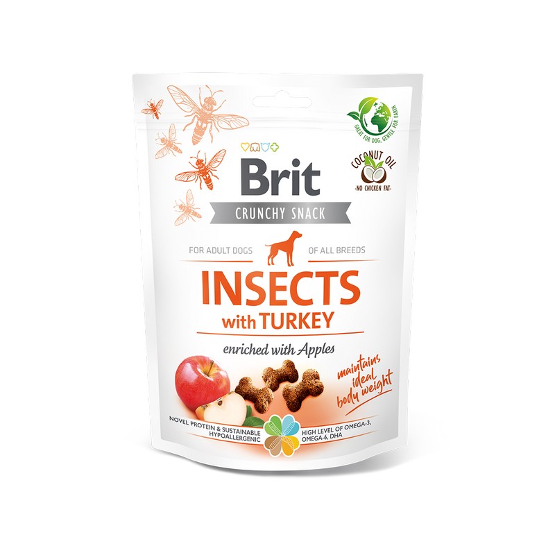 Brit Care Crunchy Snack Insects hmyz s morkou a jablkami 200 g