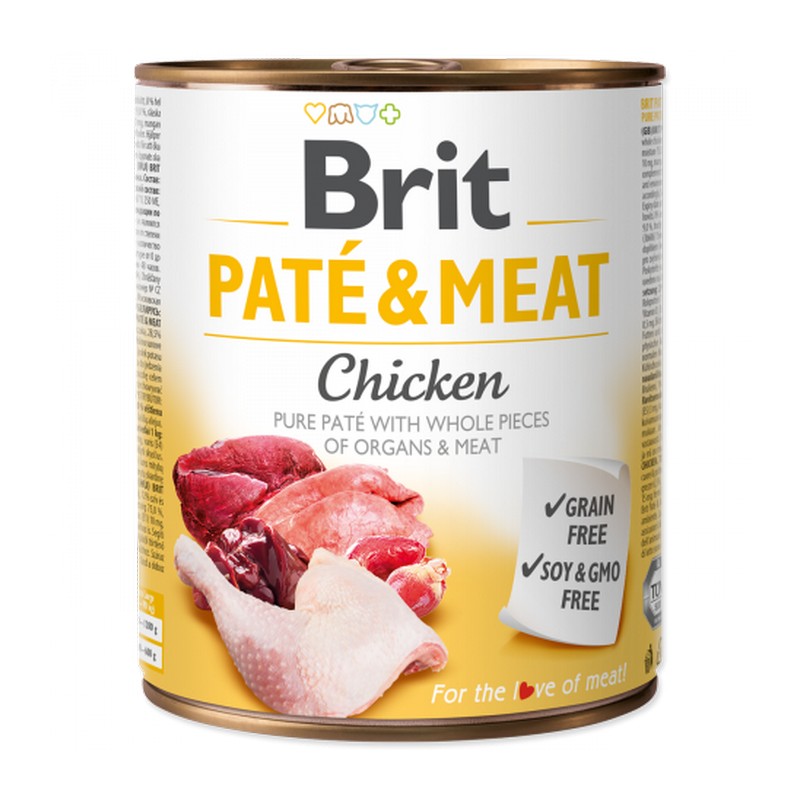 Brit Paté & Meat Chicken 800g konzerva pre psov