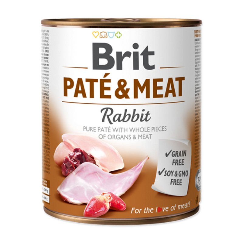 Brit Paté & Meat Rabbit 800g konzerva pre psov