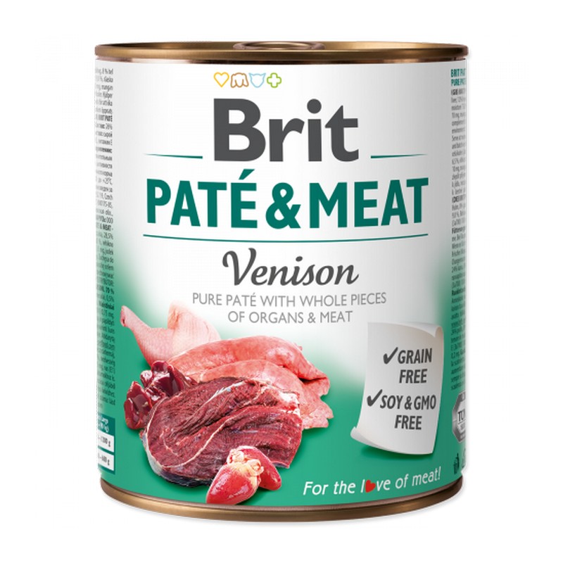 Brit Paté & Meat Venison 800g konzerva pre psov