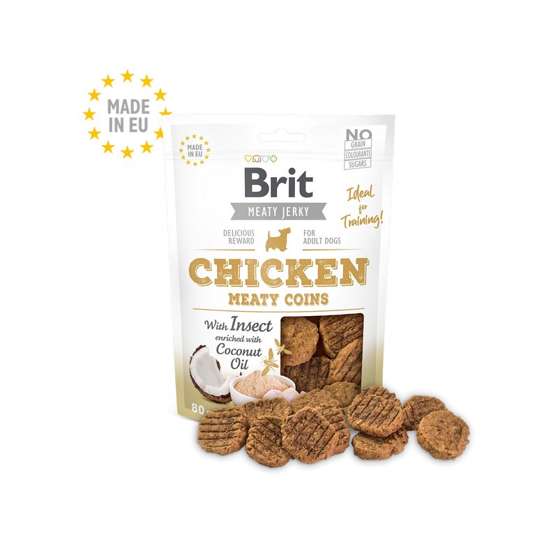 Brit pochúťky pre psov chicken with insect meaty coins 200 g