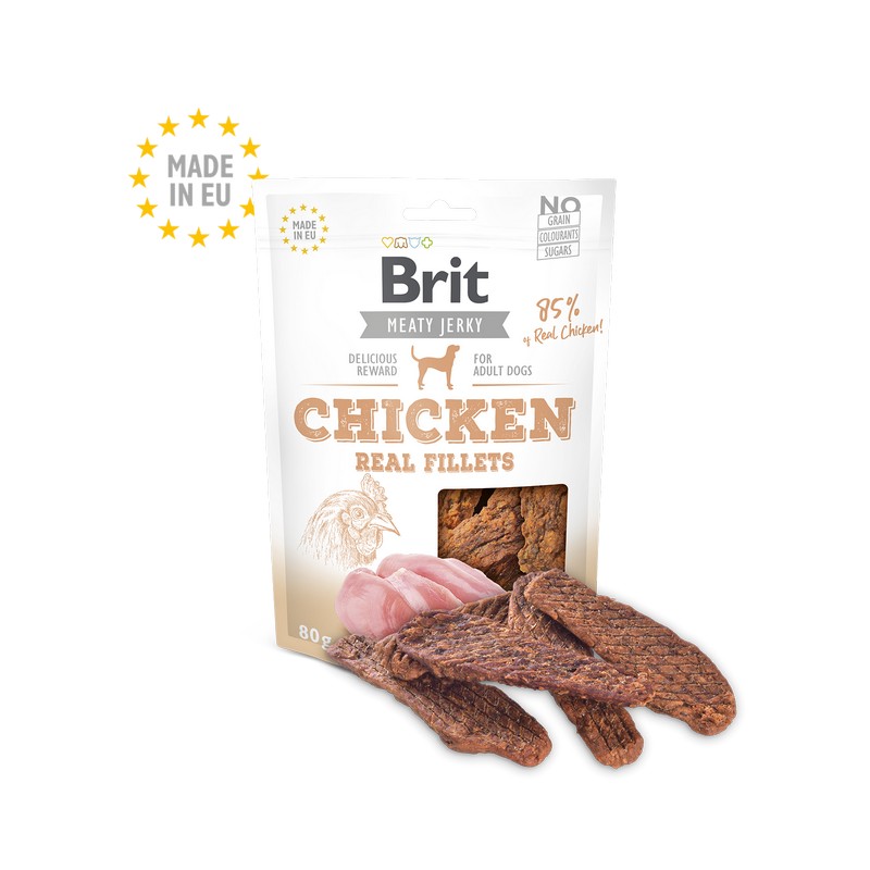 Brit pochky pre psov jerky chicken fillets 80 g