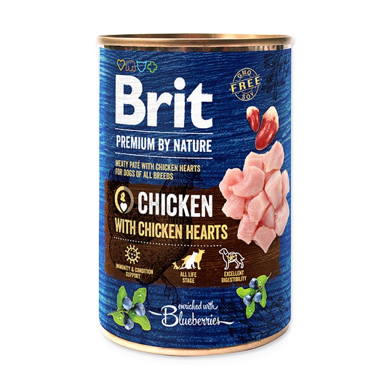 Brit Premium by Nature Chicken with Hearts 400g konzerva pre psov