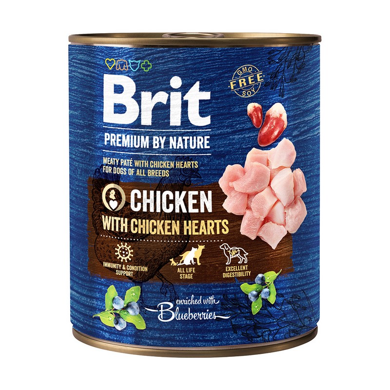 Brit Premium by Nature Chicken with Hearts 800g konzerva pre psov