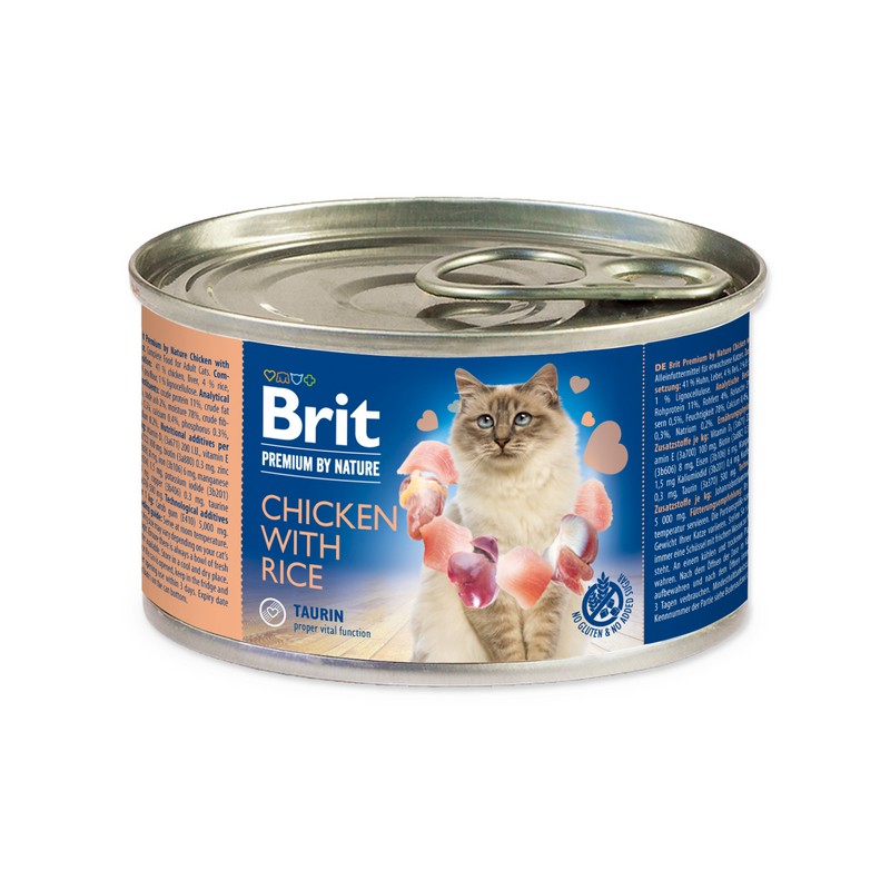 Brit Premium by Nature Chicken with Rice 200g konzerva pre mačky