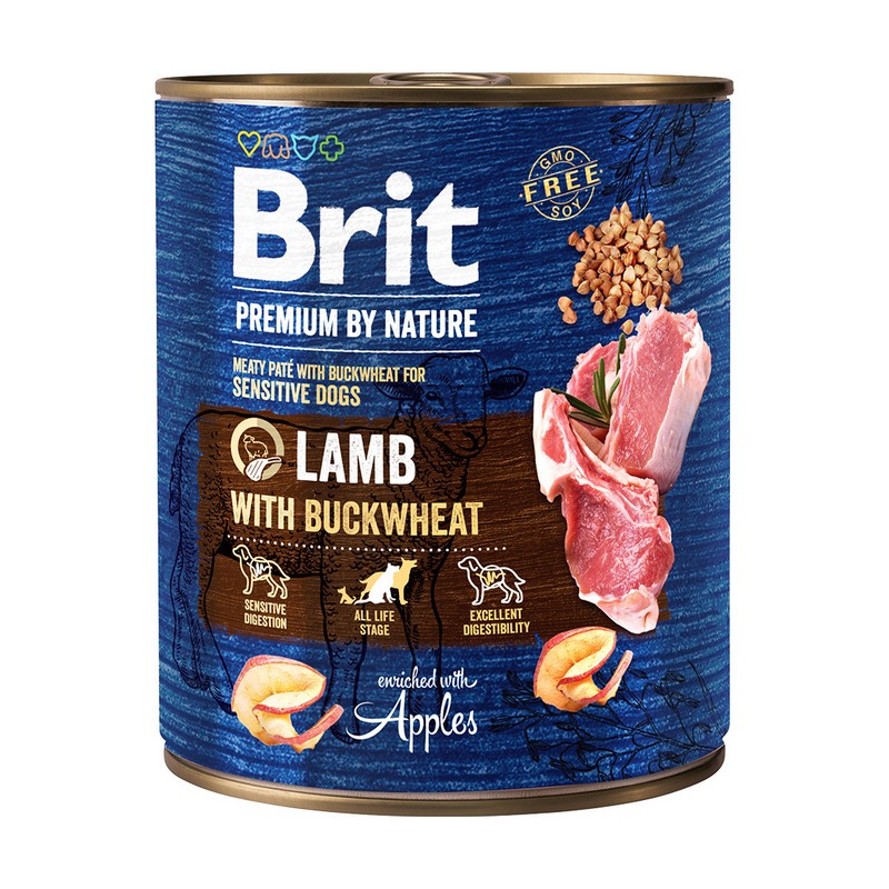 Brit Premium by Nature Lamb with Buckwheat 800g konzerva pre psov
