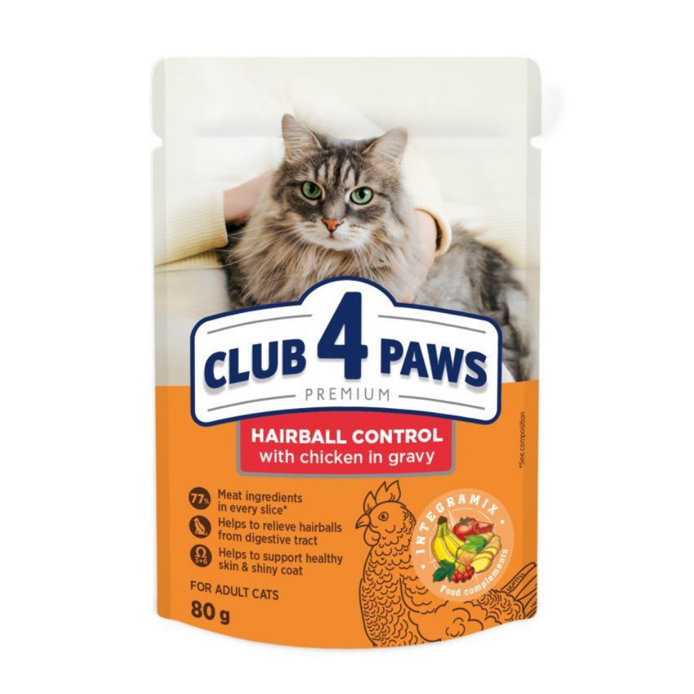 CLUB 4 PAWS Premium pre maky Hairball Control 80g