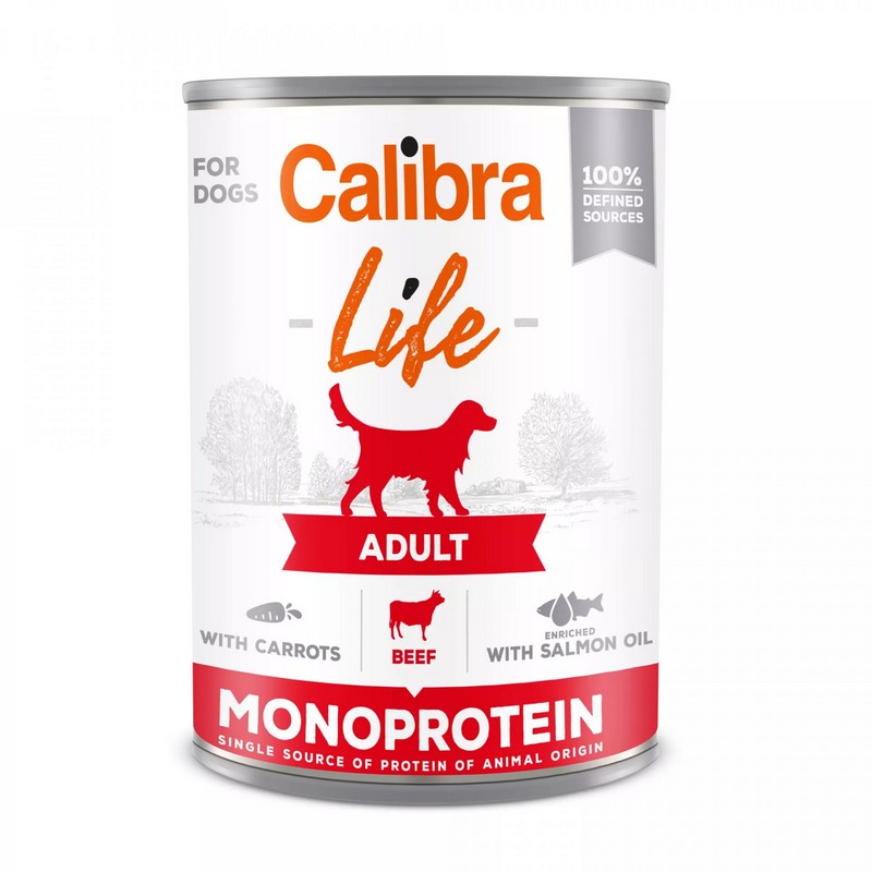 Calibra dog life monoprotein beef and carrots konzerva pre psov 400g